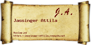 Jassinger Attila névjegykártya